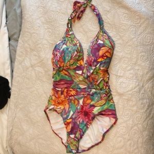 Ralph Lauren one piece bathing suit floral print 8